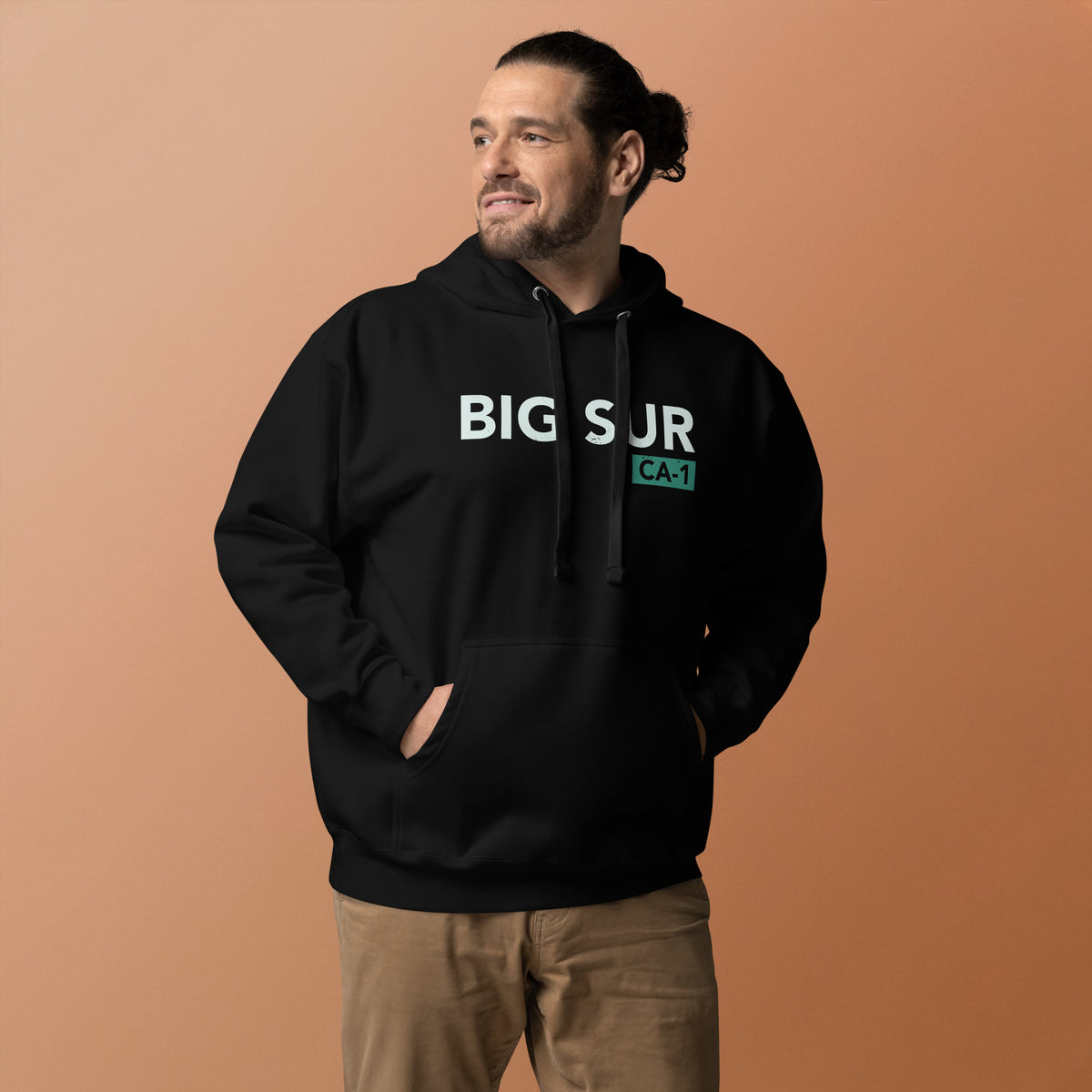 Big Sur CA-1 California vintage graphic, printed on a SodaPop Cool hoodie.