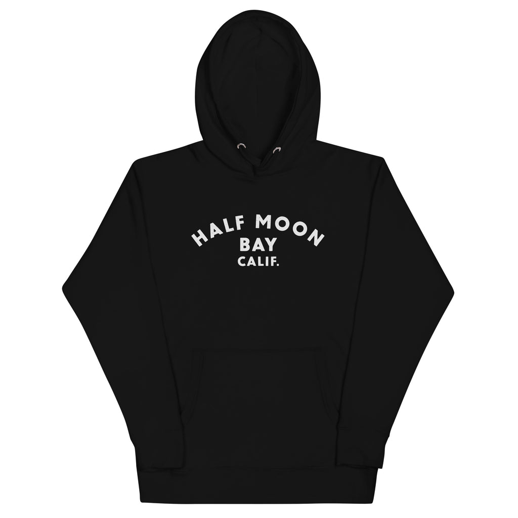 Half Moon Bay California vintage graphic, printed on a SodaPop Cool hoodie.