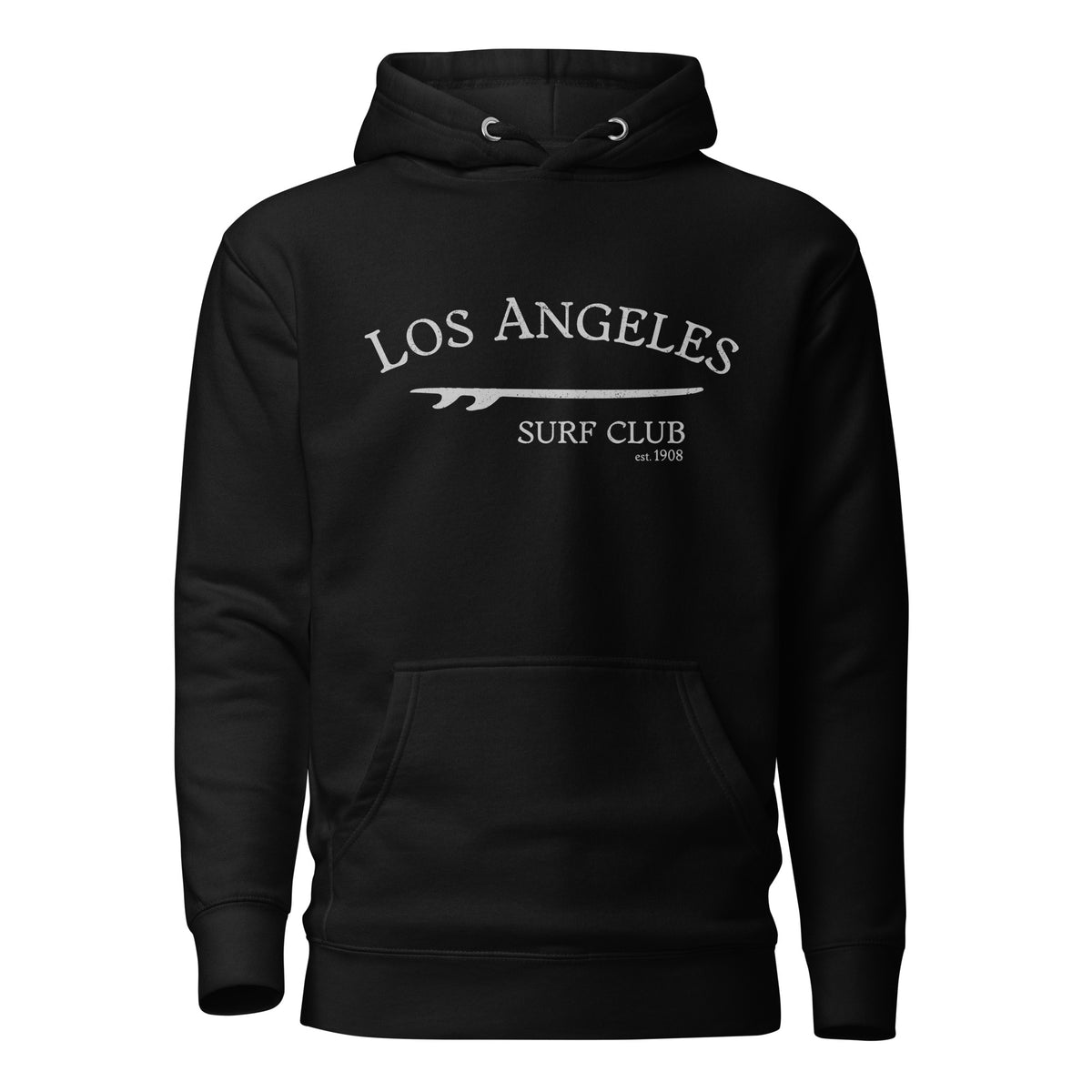 Los Angeles California Surf Club vintage graphic, printed on a SodaPop Cool hoodie.