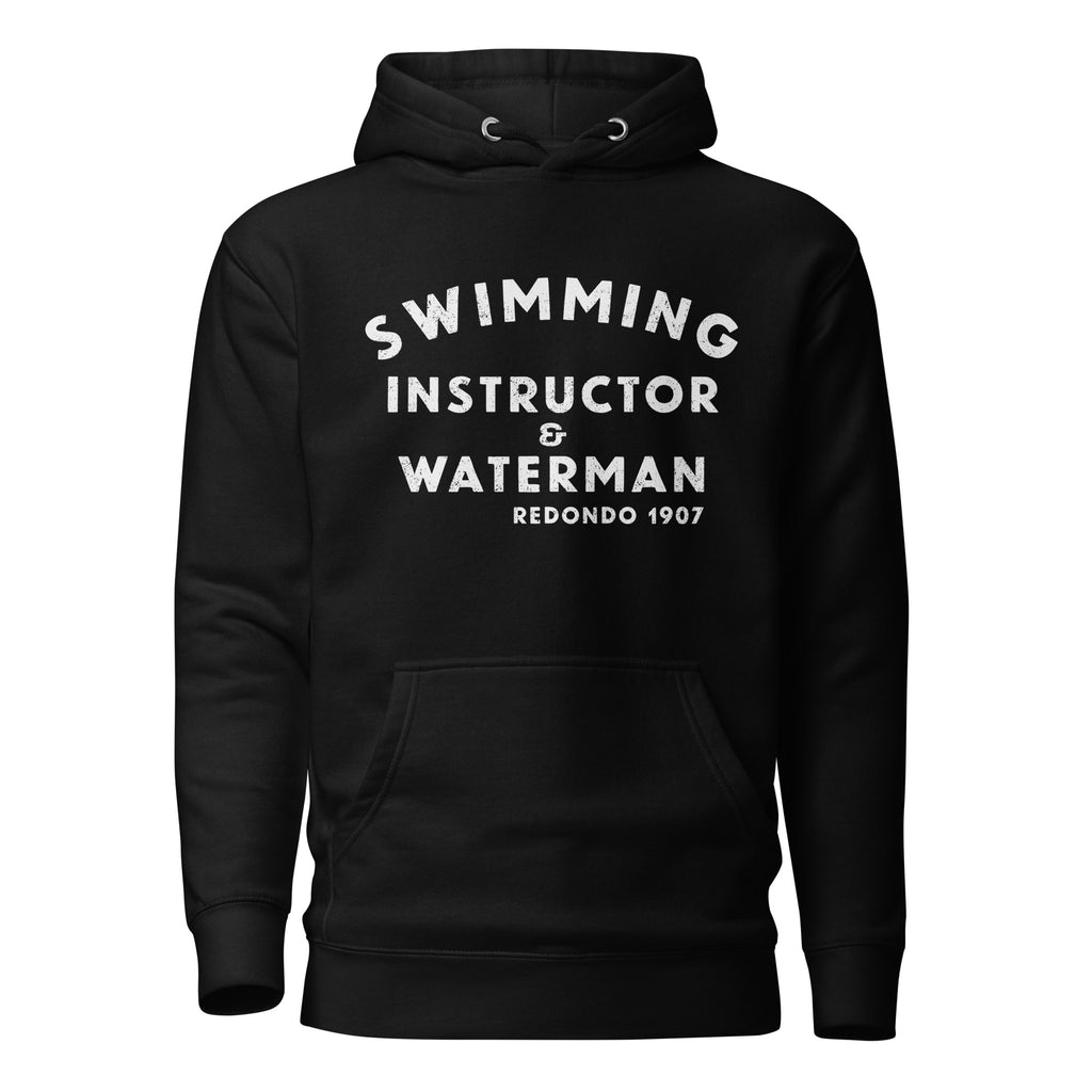 Swimming Instructor & Waterman California vintage graphic, printed on a SodaPop Cool hoodie.