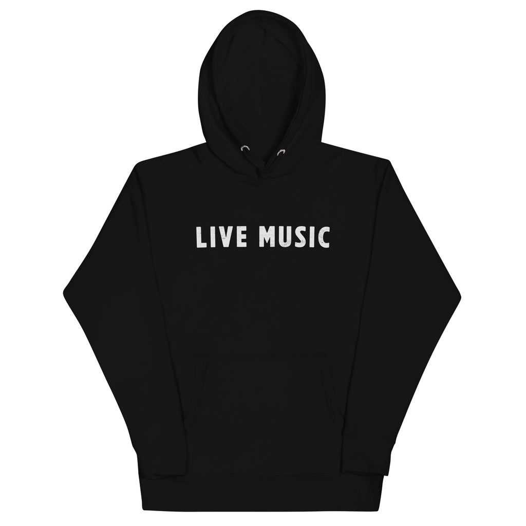 Live Music vintage graphic, printed on a SodaPop Cool hoodie.