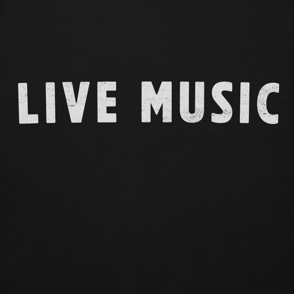 Live Music vintage graphic, printed on a SodaPop Cool hoodie.