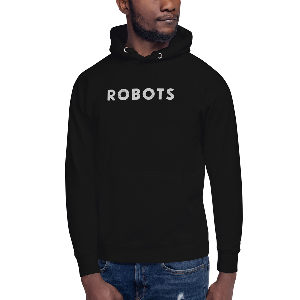 Robots vintage graphic, printed on a SodaPop Cool hoodie.