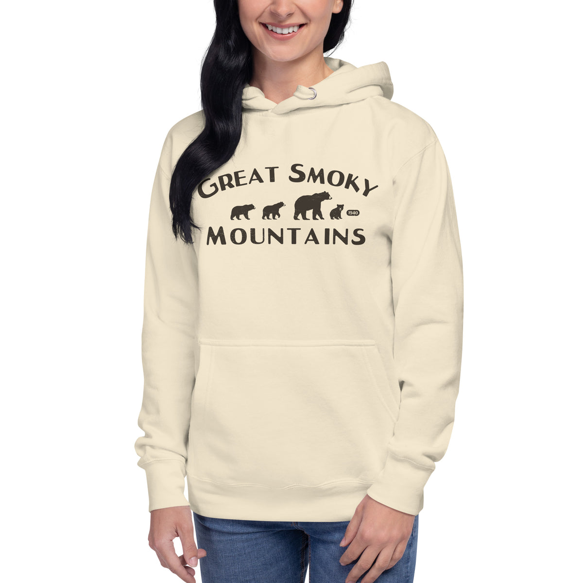 Great Smoky Mountains Park Bears vintage graphic, printed on a SodaPop Cool hoodie.