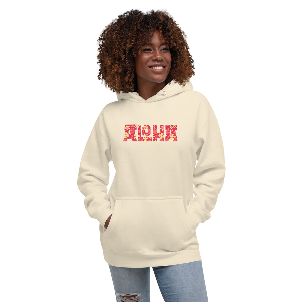 Aloha Hawaii Billboard Flowers vintage graphic, printed on a SodaPop Cool hoodie.