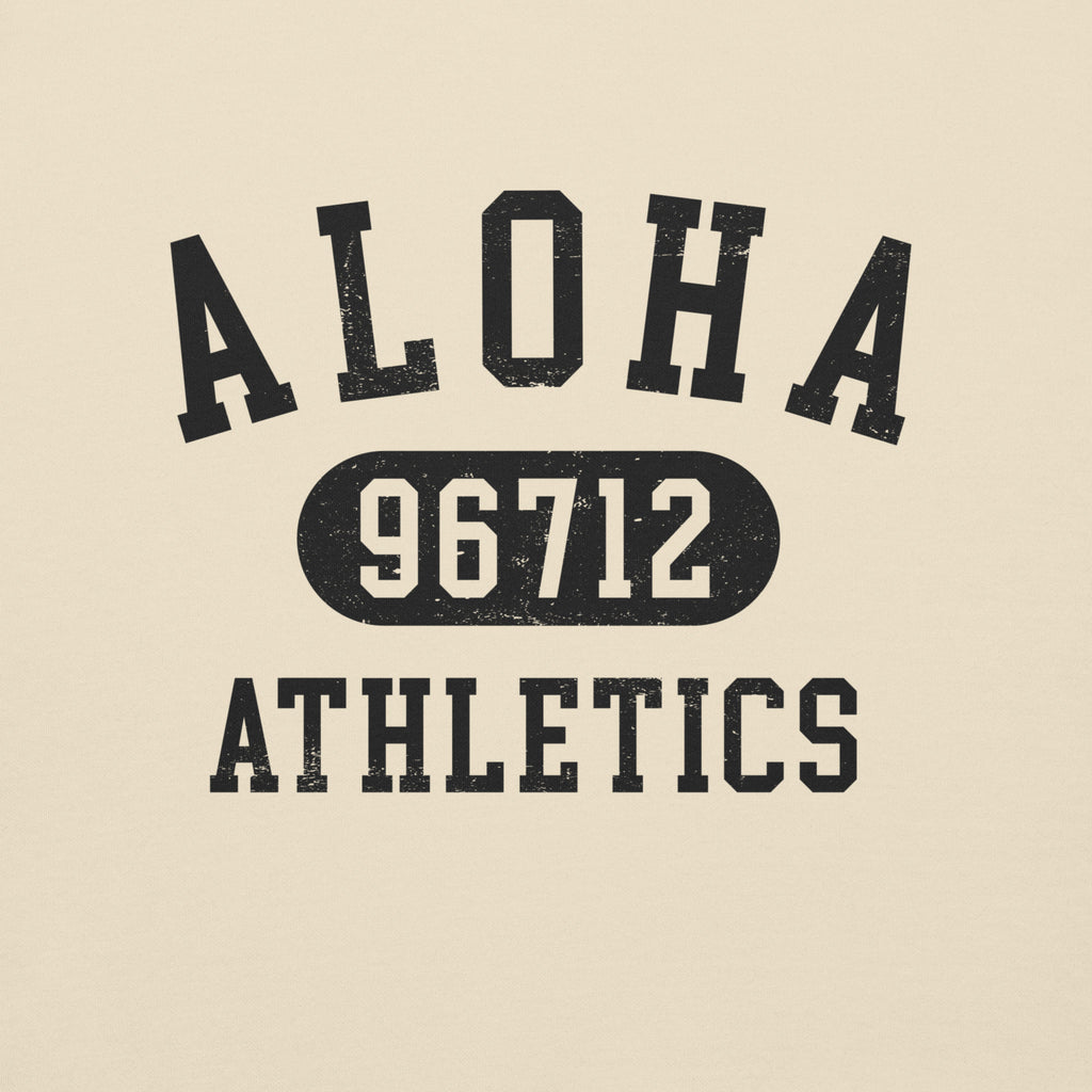 Aloha Hawaii Athletics 96712 vintage graphic, printed on a SodaPop Cool hoodie.