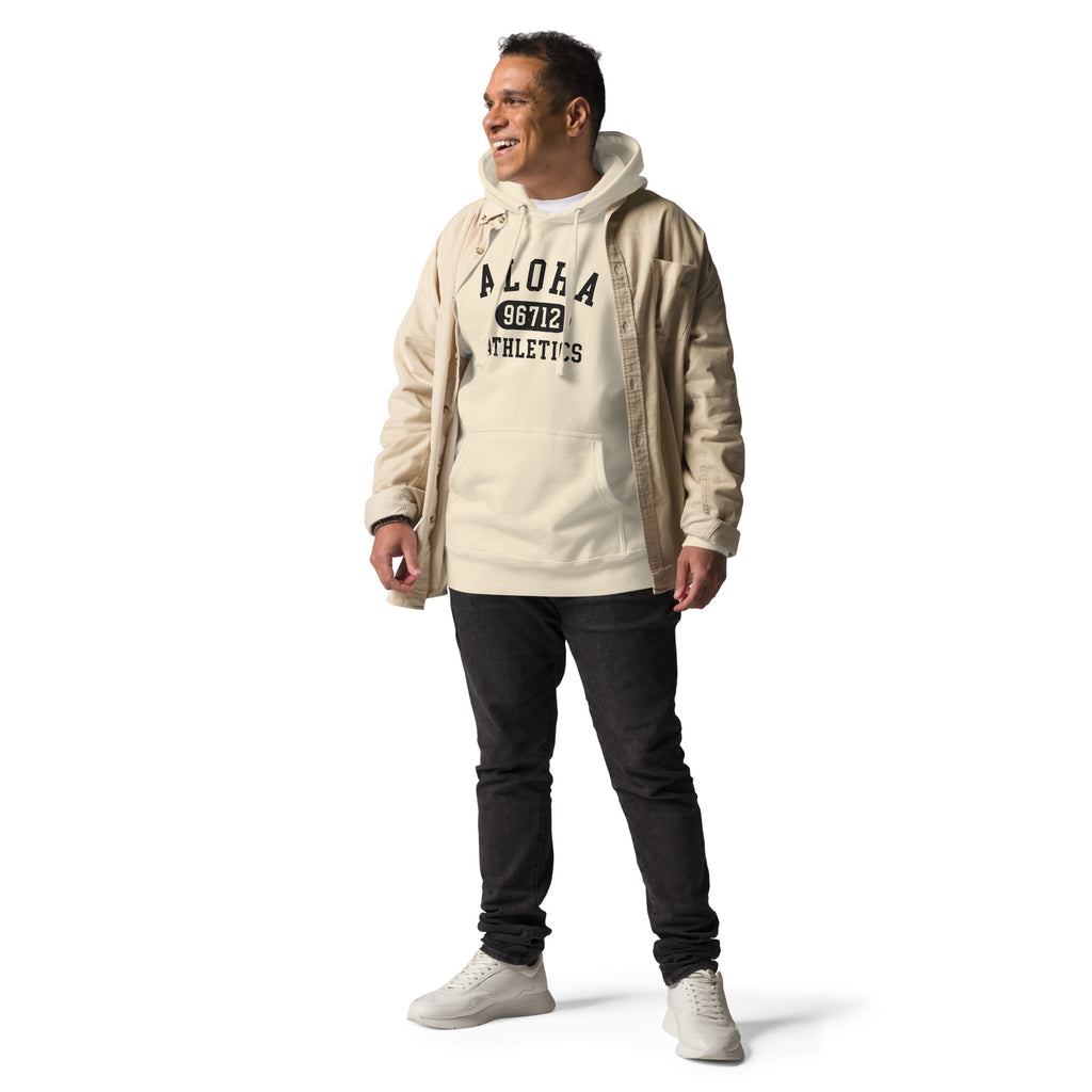Aloha Hawaii Athletics 96712 vintage graphic, printed on a SodaPop Cool hoodie.