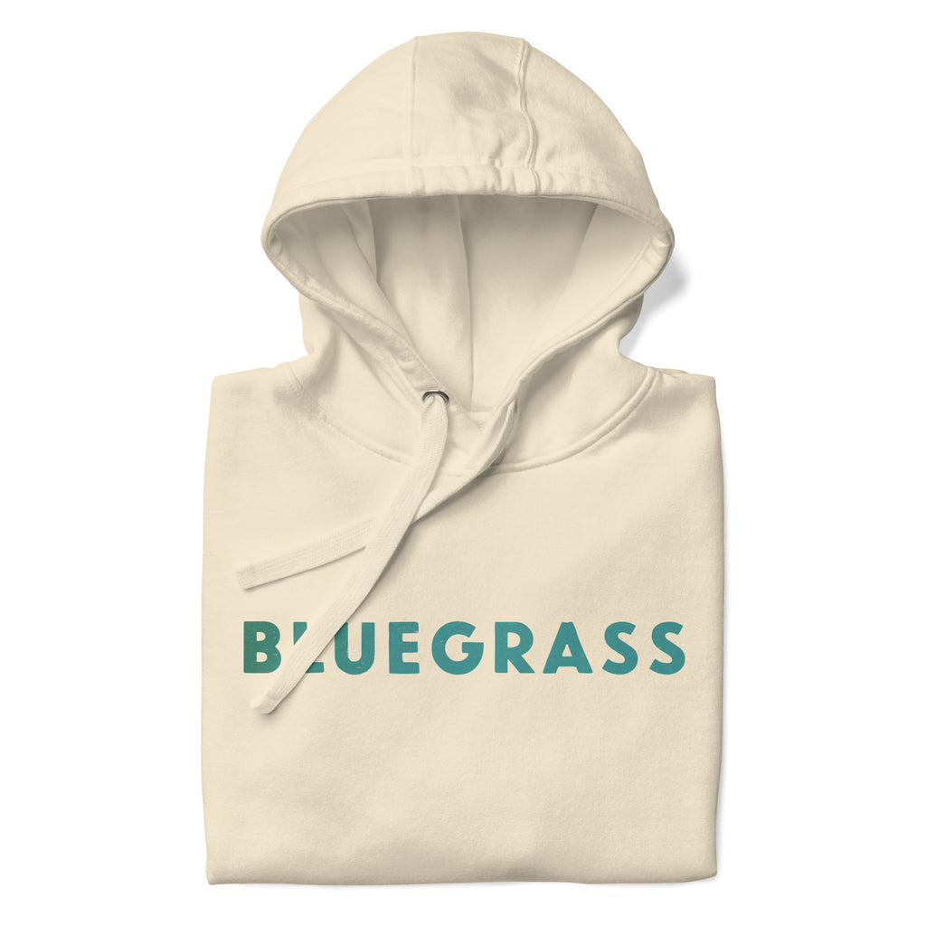 Bluegrass vintage graphic, printed on a SodaPop Cool hoodie.