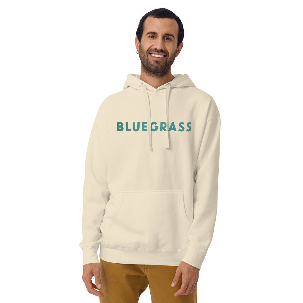 Bluegrass vintage graphic, printed on a SodaPop Cool hoodie.