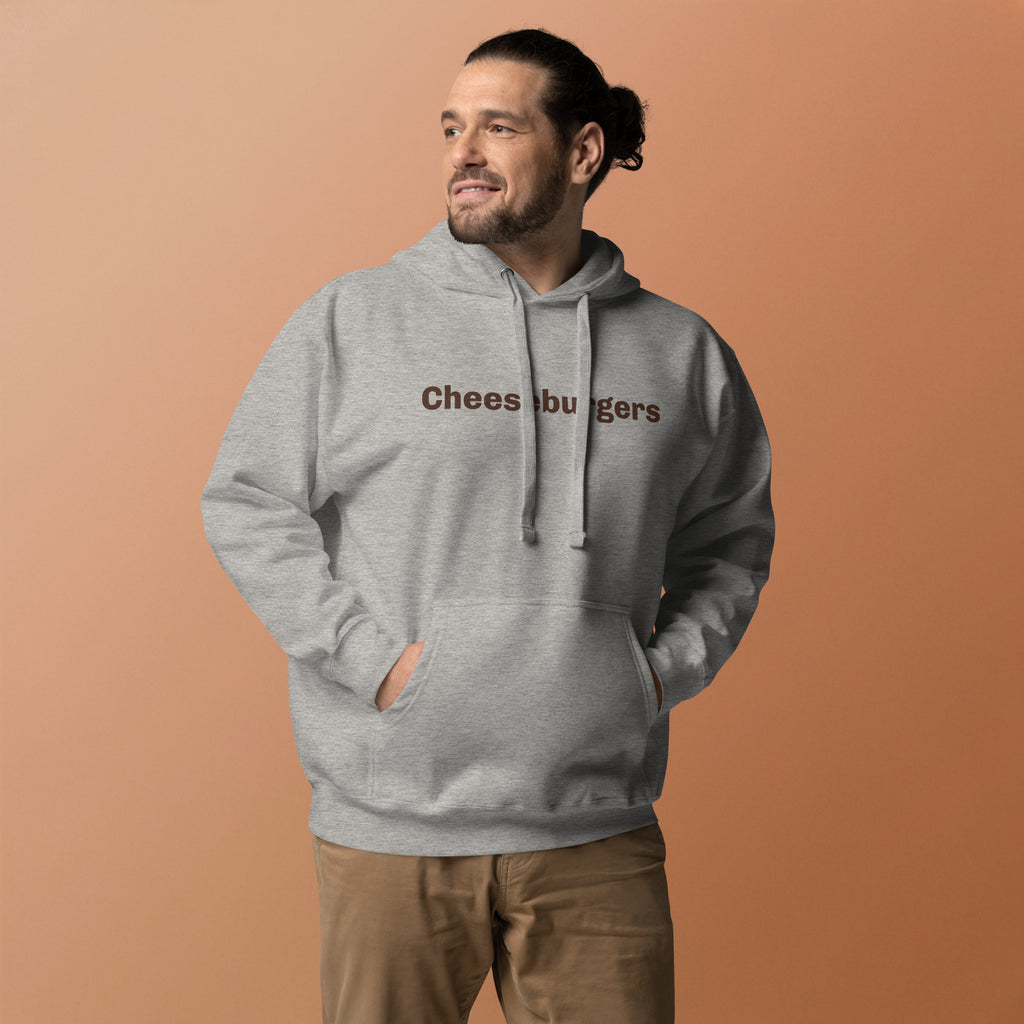 Cheeseburgers vintage graphic, printed on a SodaPop Cool hoodie.
