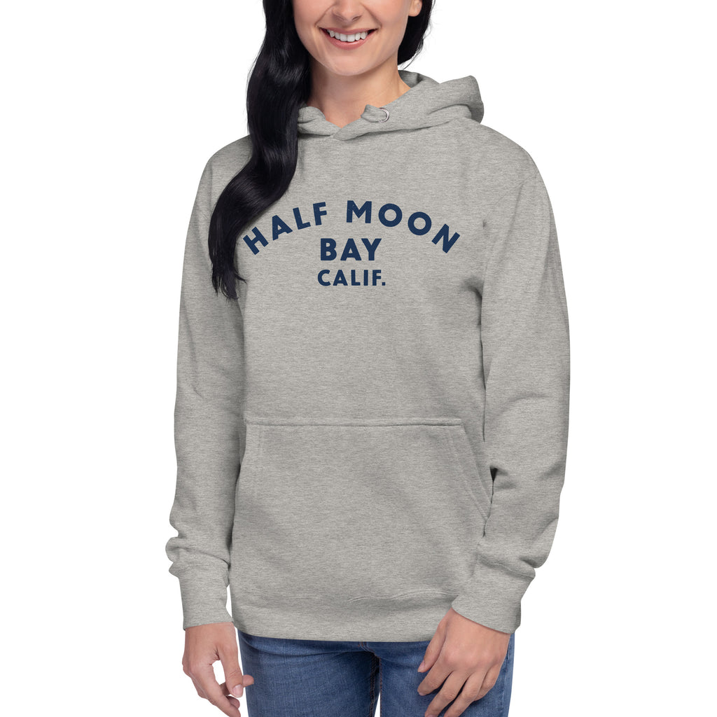 Half Moon Bay California vintage graphic, printed on a SodaPop Cool hoodie.