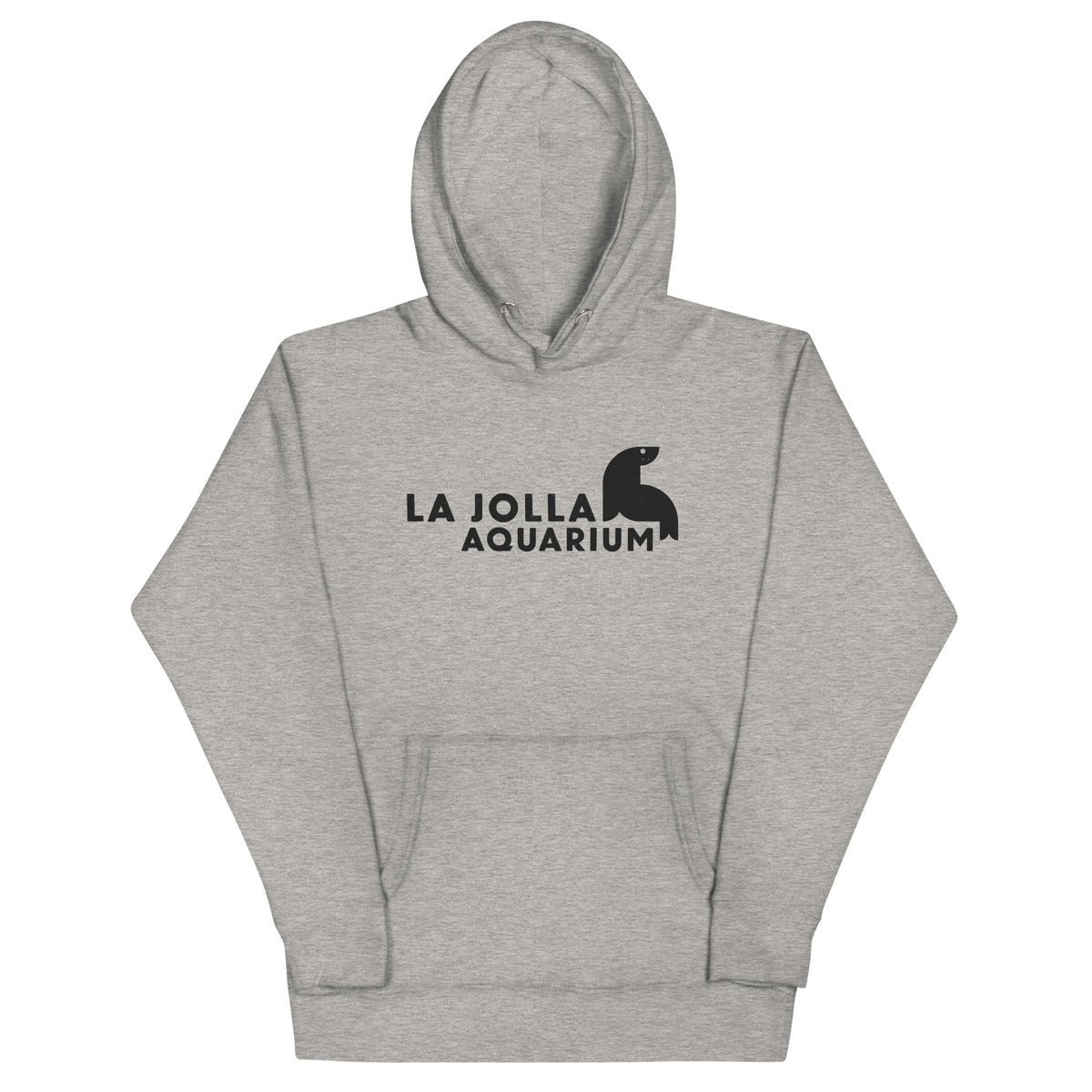 La Jolla Aquarium vintage graphic, printed on a SodaPop Cool hoodie.
