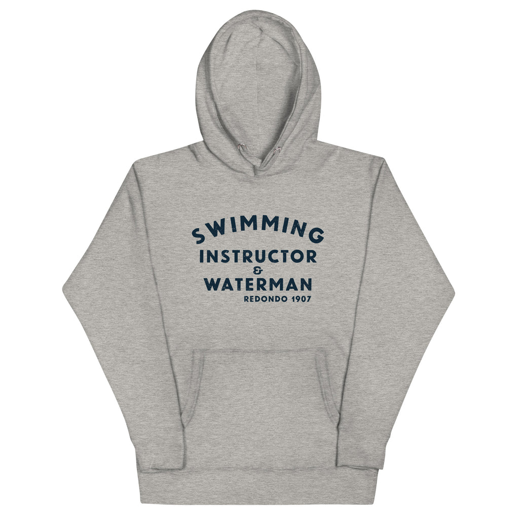 Swimming Instructor & Waterman California vintage graphic, printed on a SodaPop Cool hoodie.