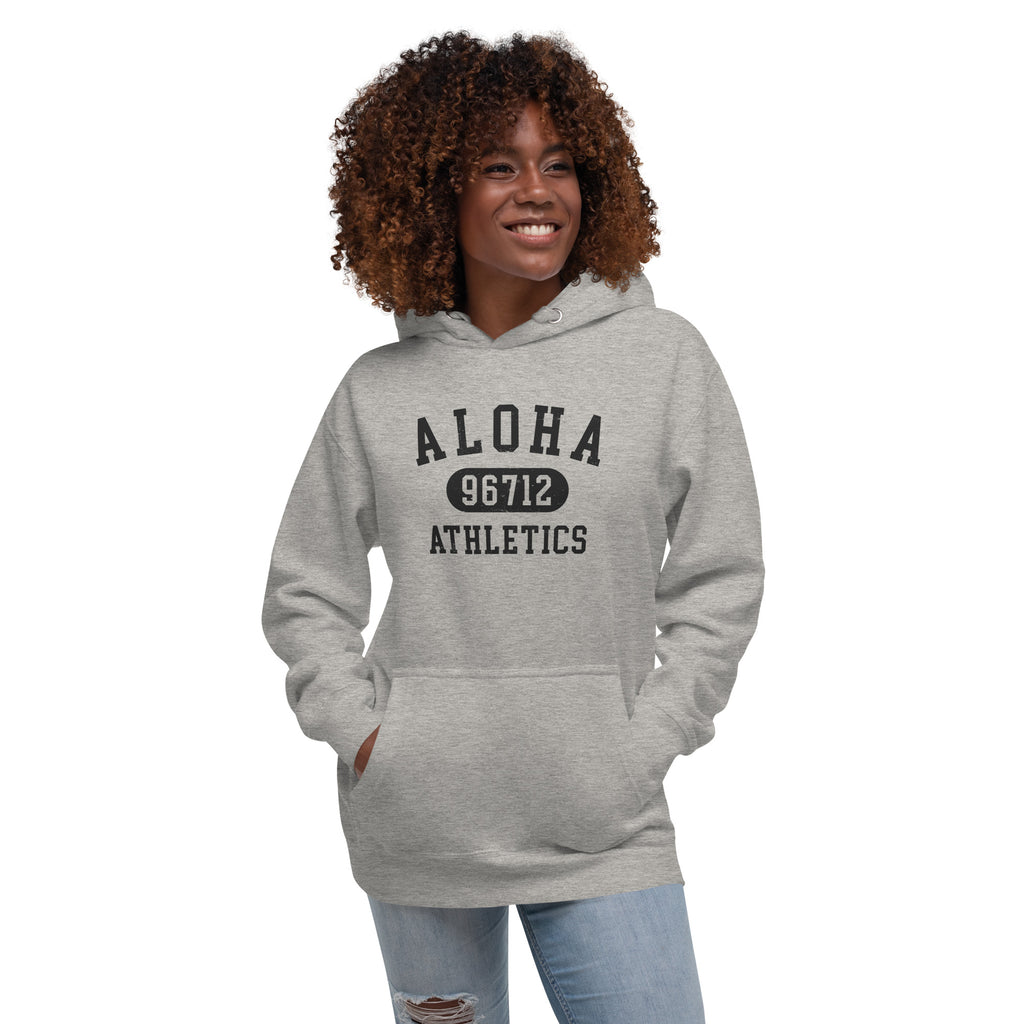 Aloha Hawaii Athletics 96712 vintage graphic, printed on a SodaPop Cool hoodie.