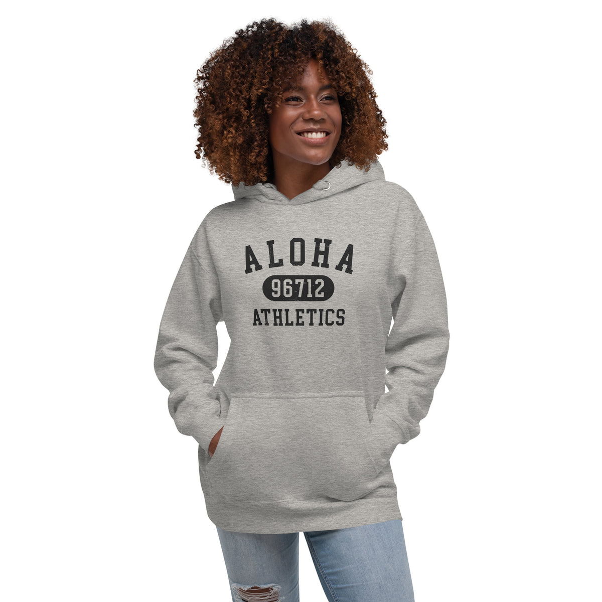Aloha Hawaii Athletics 96712 vintage graphic, printed on a SodaPop Cool hoodie.