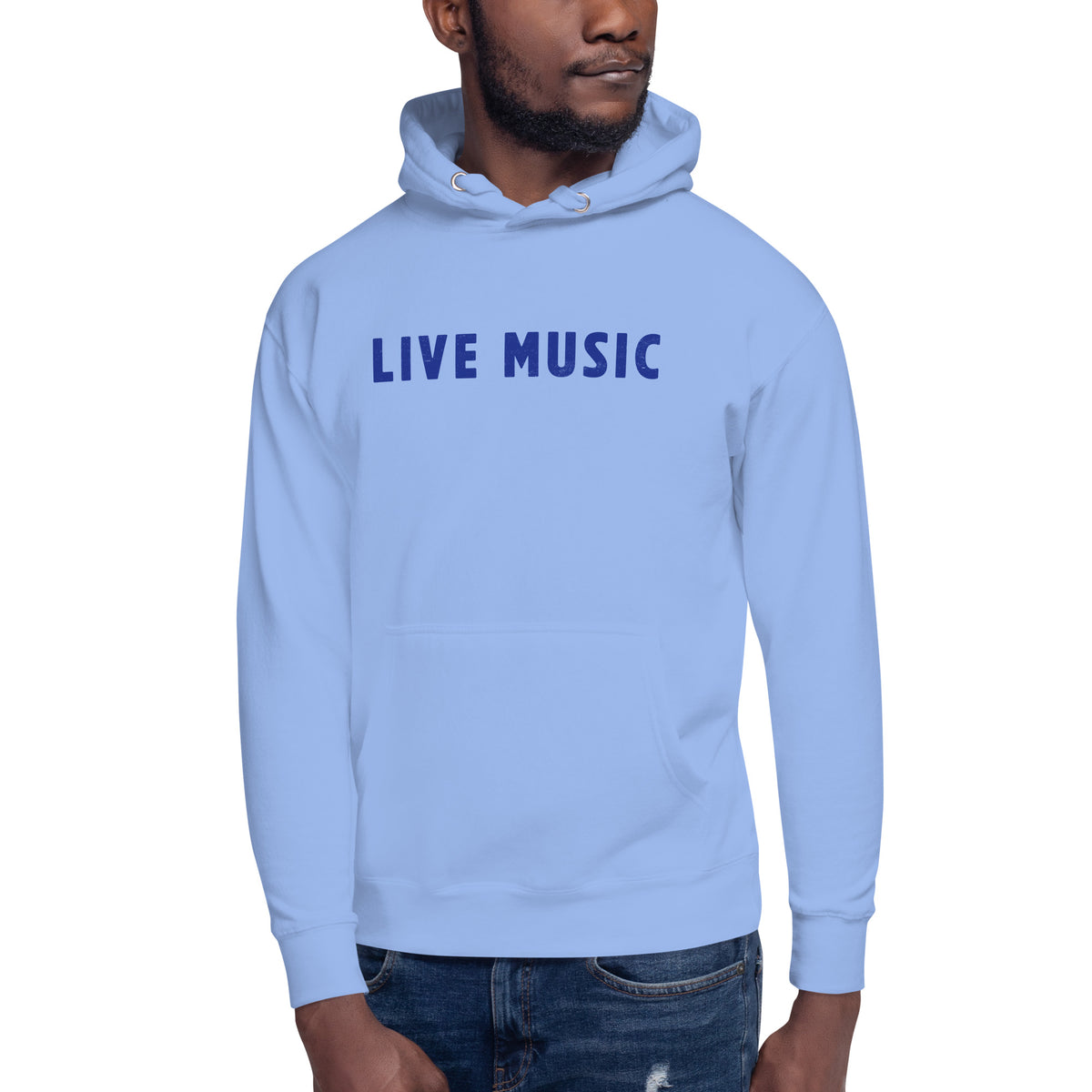 Live Music vintage graphic, printed on a SodaPop Cool hoodie.