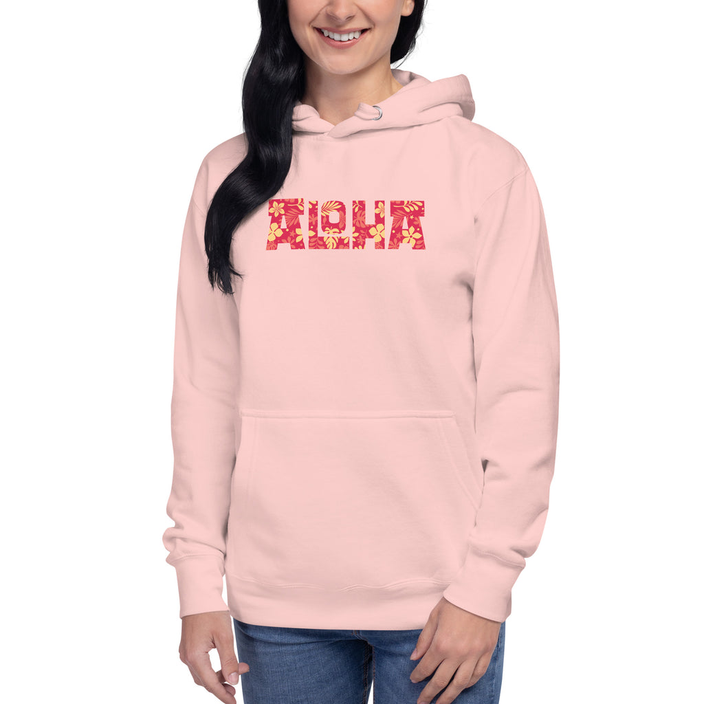 Aloha Hawaii Billboard Flowers vintage graphic, printed on a SodaPop Cool hoodie.