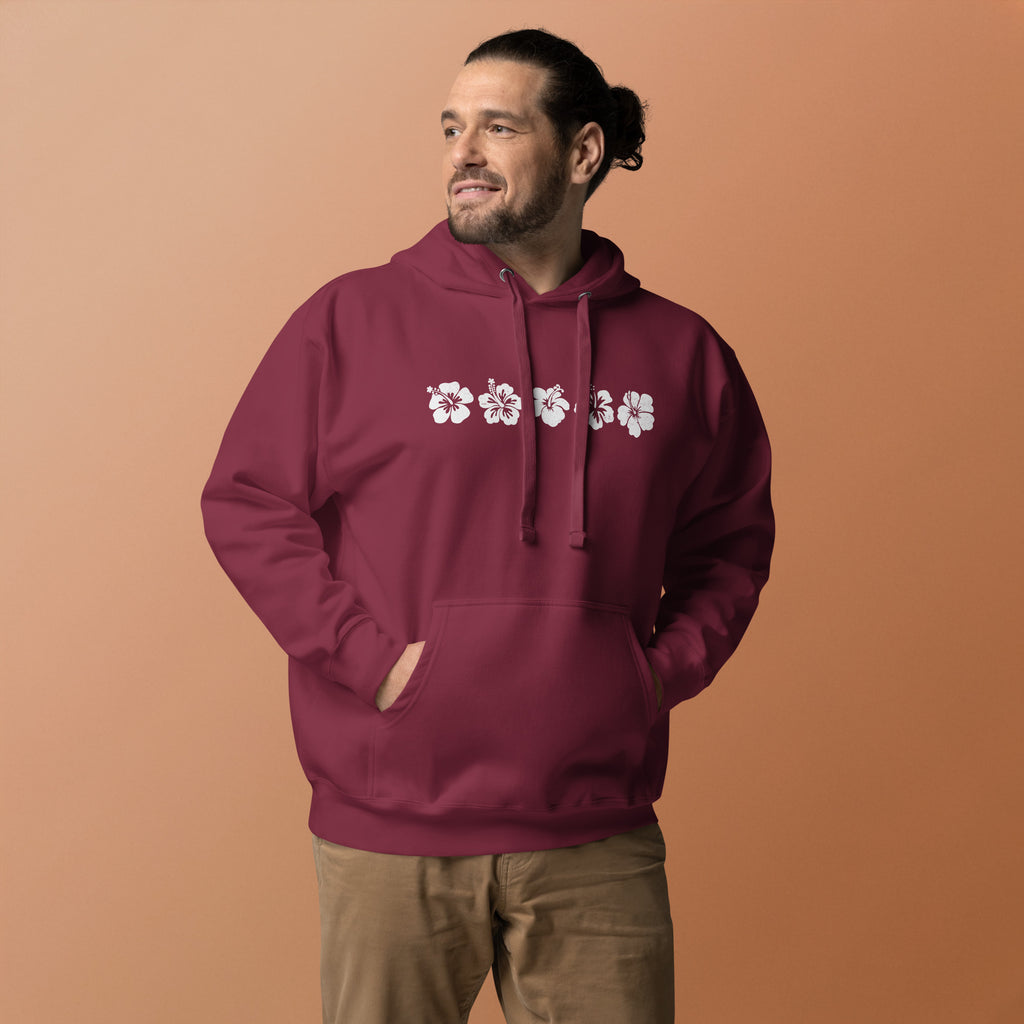 Aloha Hawaii Flowers vintage graphic, printed on a SodaPop Cool hoodie.