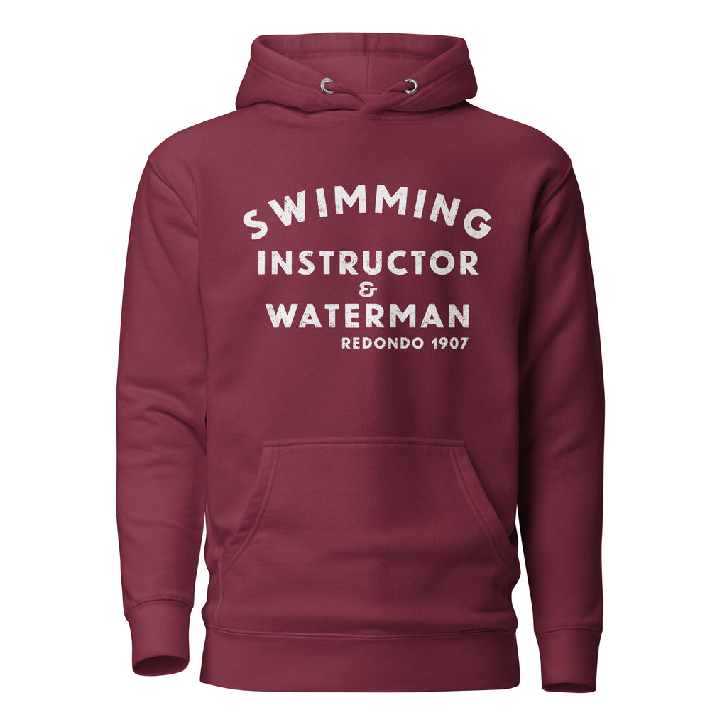 Swimming Instructor & Waterman California vintage graphic, printed on a SodaPop Cool hoodie.