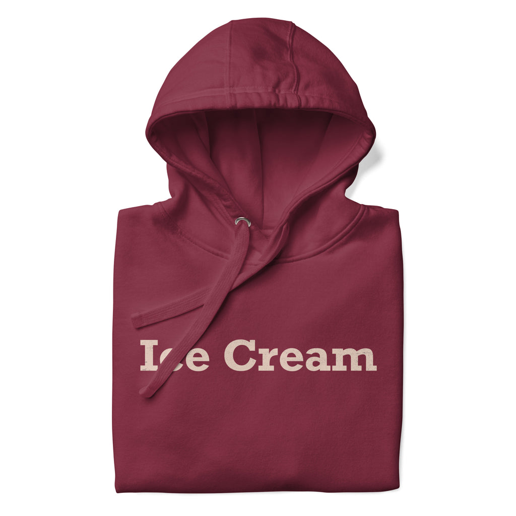 Ice Cream vintage graphic, printed on a SodaPop Cool hoodie.