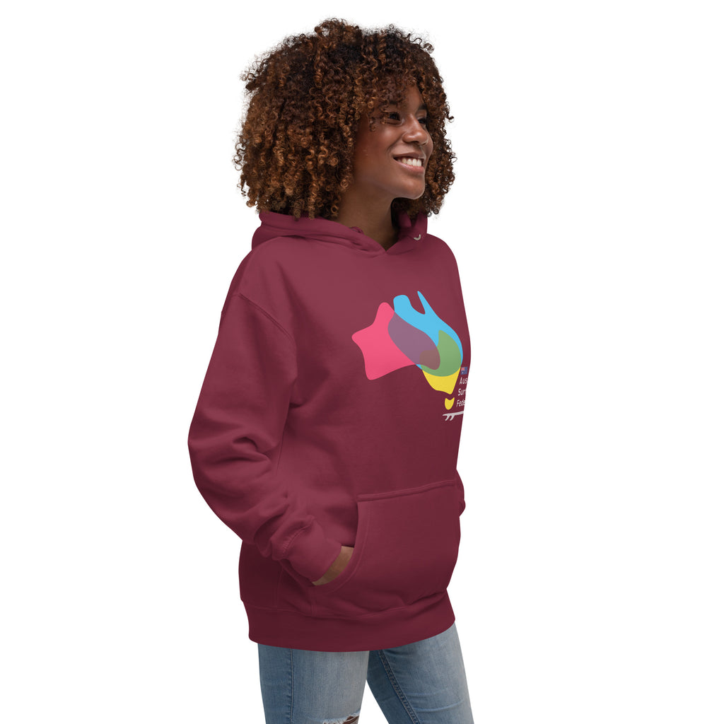 Australia Surfing Federation vintage graphic, printed on a SodaPop Cool hoodie.