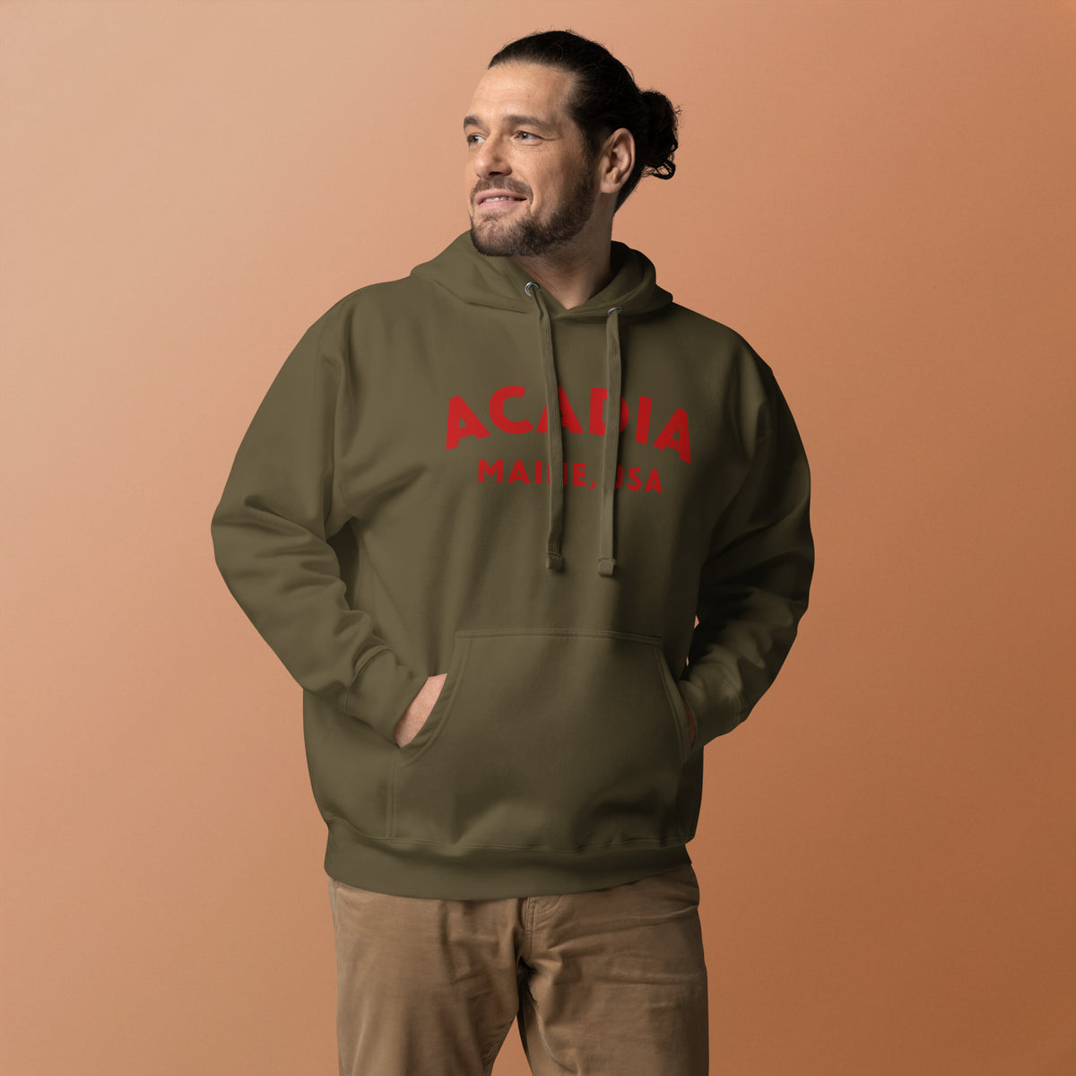 Acadia Maine Park vintage graphic, printed on a SodaPop Cool hoodie.
