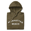 Manhattan Beach California vintage graphic, printed on a SodaPop Cool hoodie.
