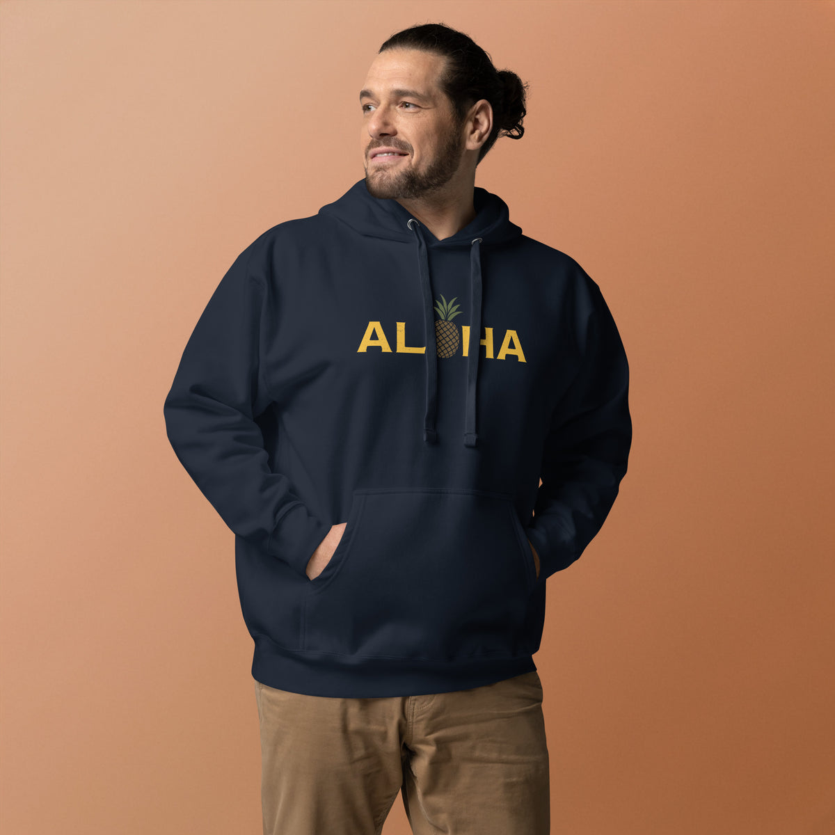 Aloha Hawaii Pineapple vintage graphic, printed on a SodaPop Cool hoodie.