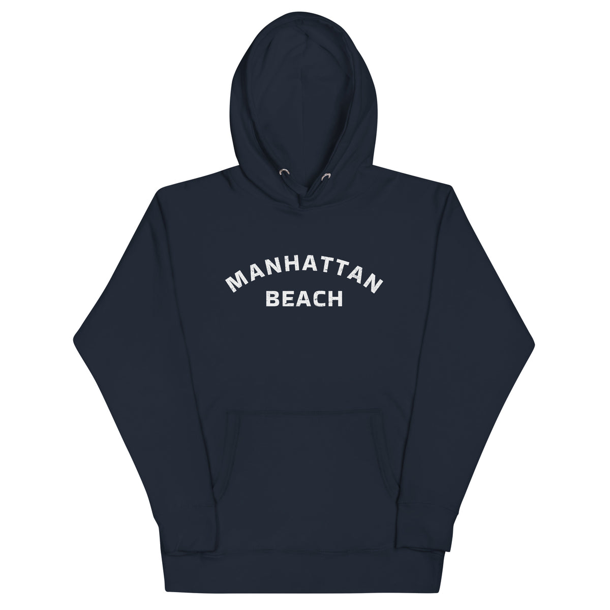 Manhattan Beach California vintage graphic, printed on a SodaPop Cool hoodie.