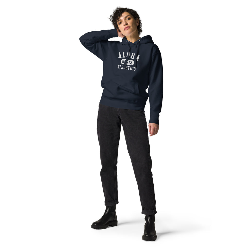 Aloha Hawaii Athletics 96712 vintage graphic, printed on a SodaPop Cool hoodie.