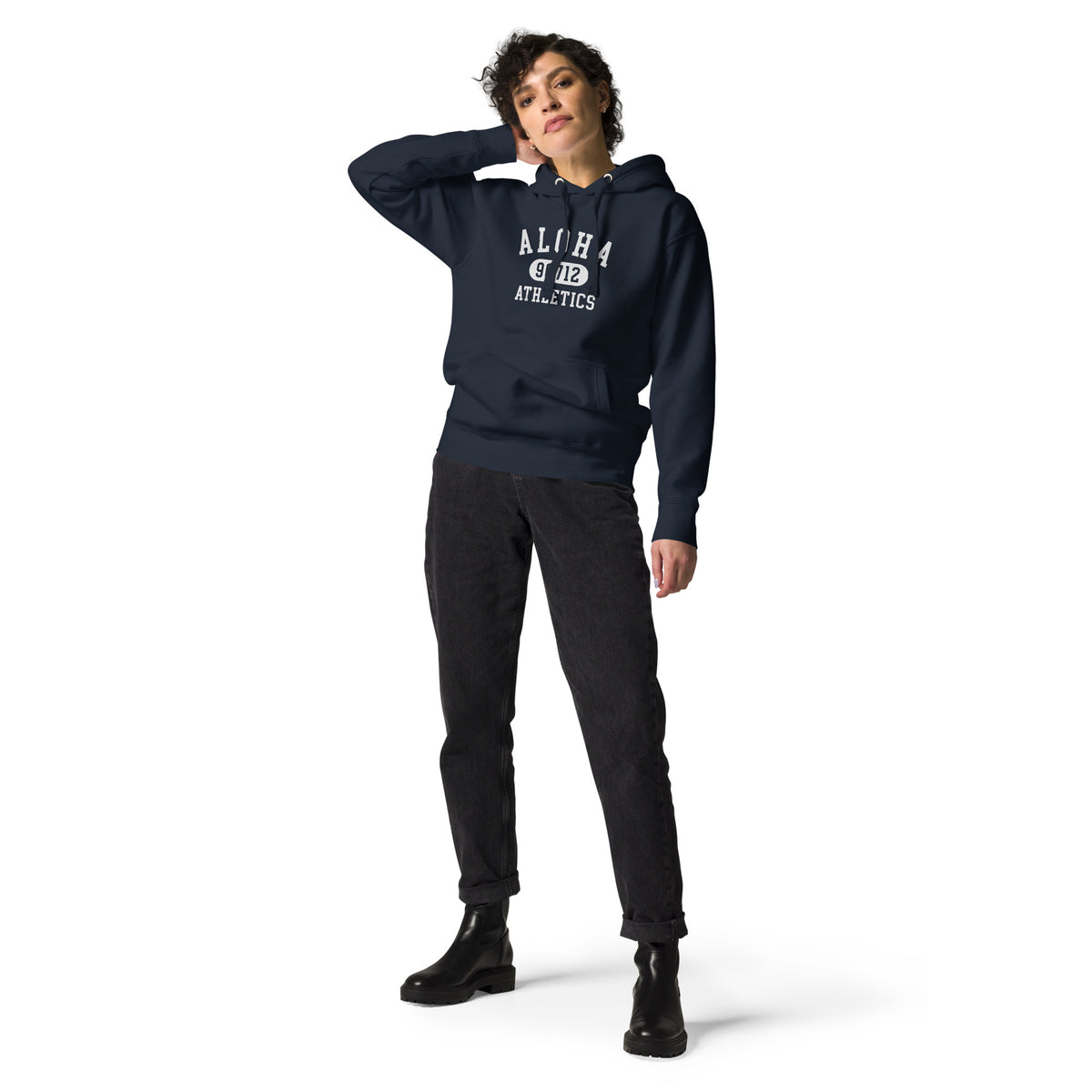 Aloha Hawaii Athletics 96712 vintage graphic, printed on a SodaPop Cool hoodie.