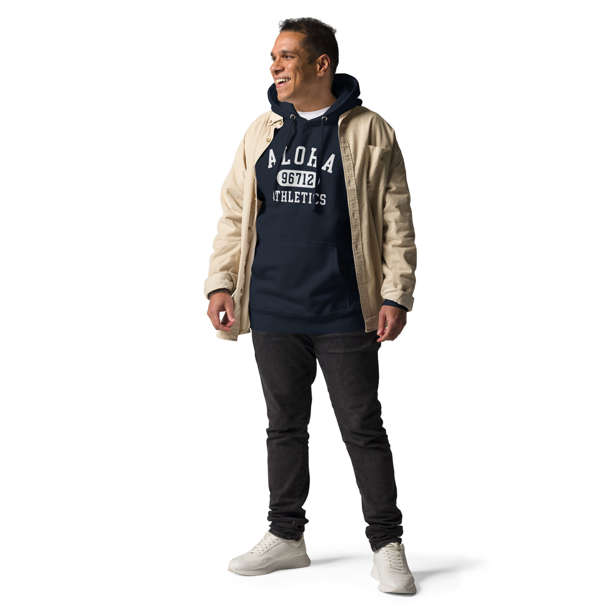 Aloha Hawaii Athletics 96712 vintage graphic, printed on a SodaPop Cool hoodie.
