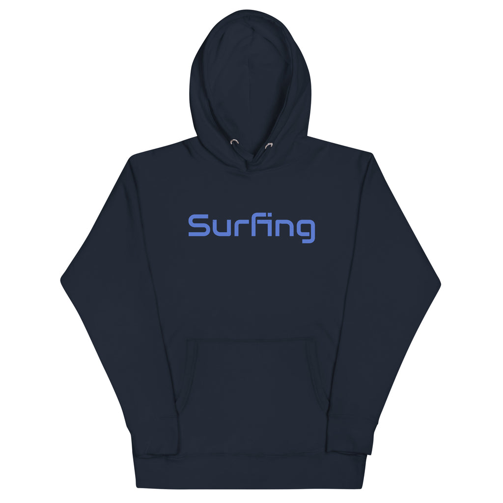 Surfing vintage graphic, printed on a SodaPop Cool hoodie.