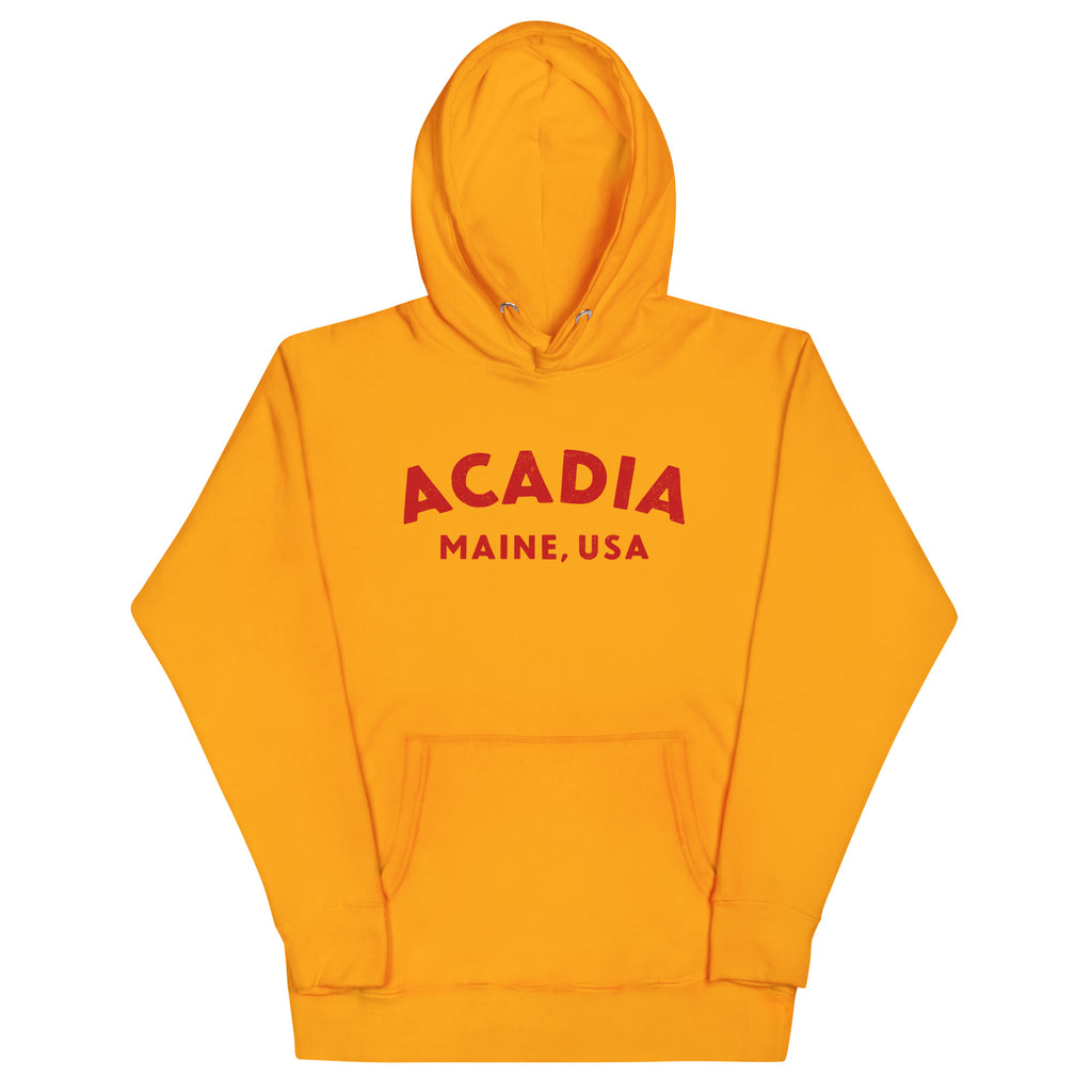Acadia Maine Park vintage graphic, printed on a SodaPop Cool hoodie.