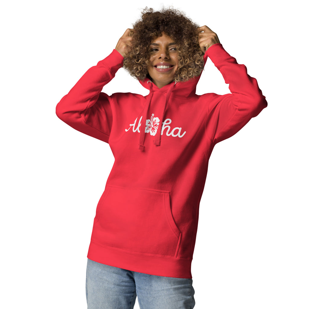 Aloha Hawaii Hibiscus Flower vintage graphic, printed on a SodaPop Cool hoodie.