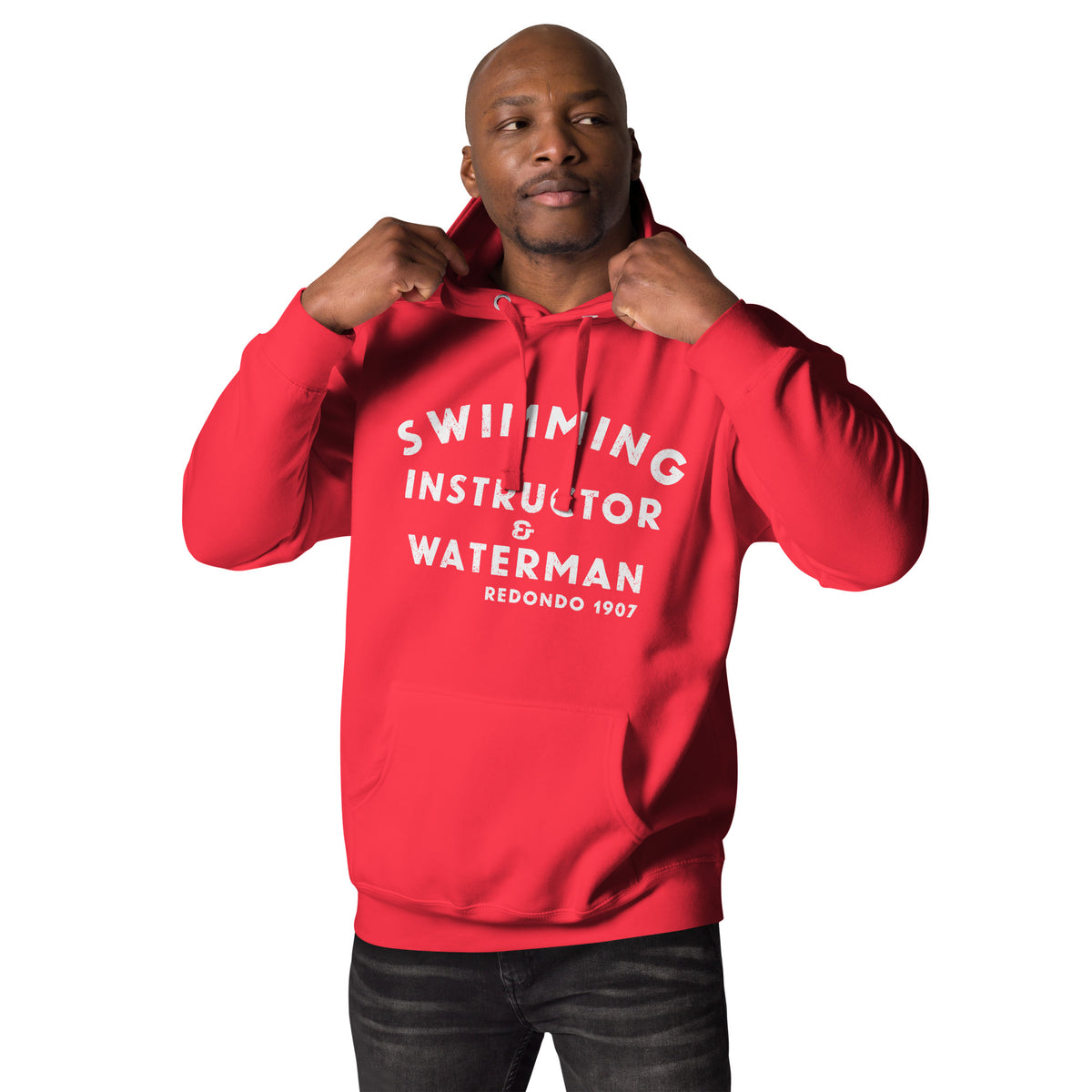 Swimming Instructor & Waterman California vintage graphic, printed on a SodaPop Cool hoodie.