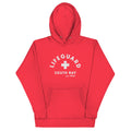 Lifeguard South Bay California 1907 vintage graphic, printed on a SodaPop Cool hoodie.