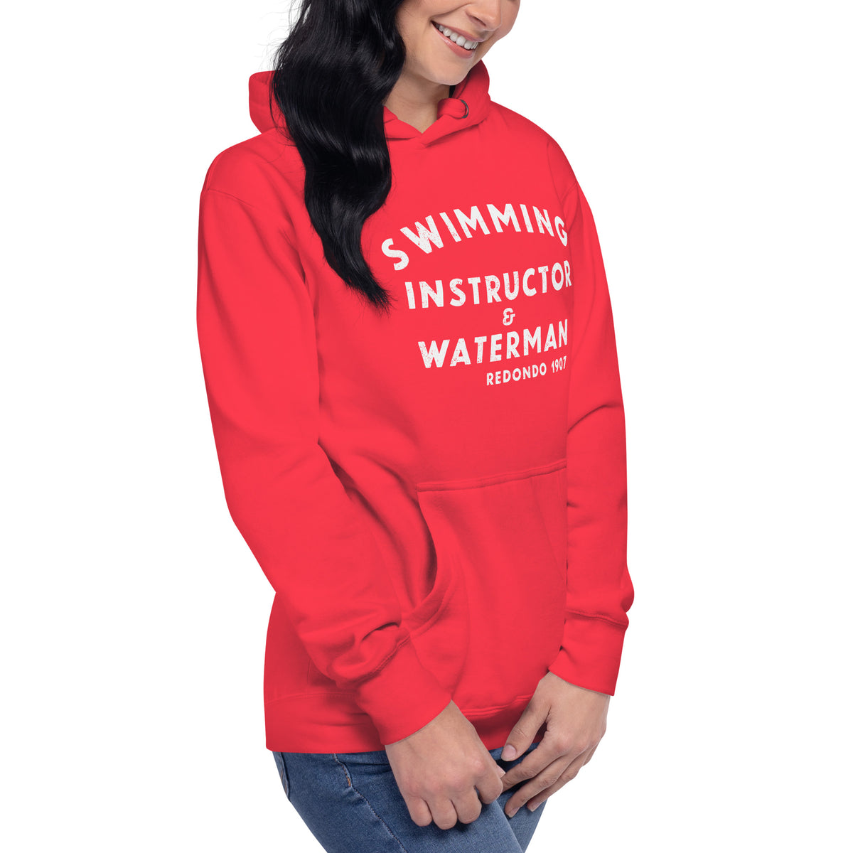 Swimming Instructor & Waterman California vintage graphic, printed on a SodaPop Cool hoodie.
