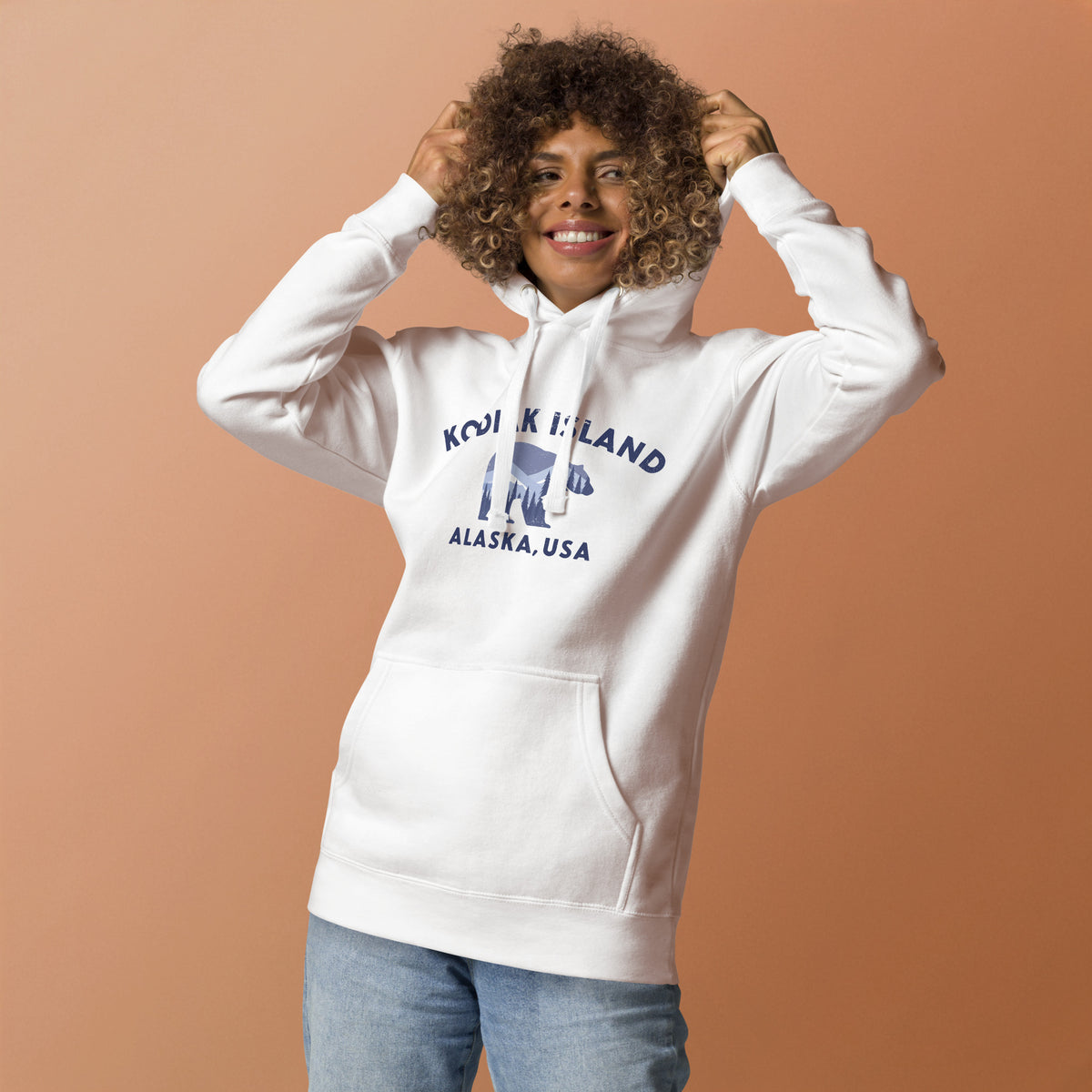 Kodiak Island Alaska Park Bear vintage graphic, printed on a SodaPop Cool hoodie.