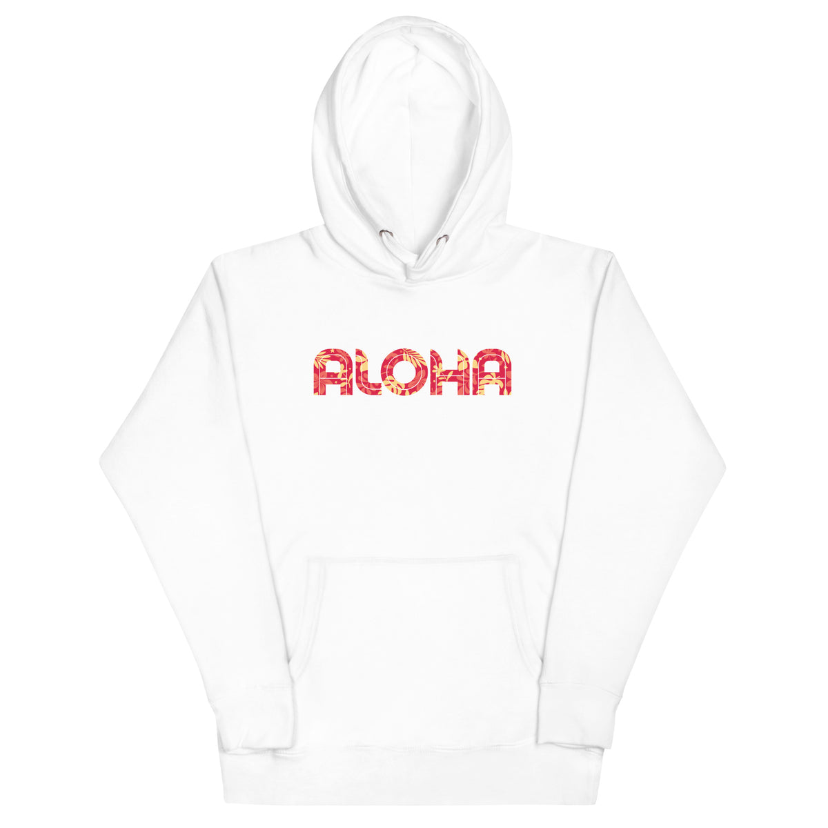 Aloha Hawaii Flowers Print vintage graphic, printed on a SodaPop Cool hoodie.