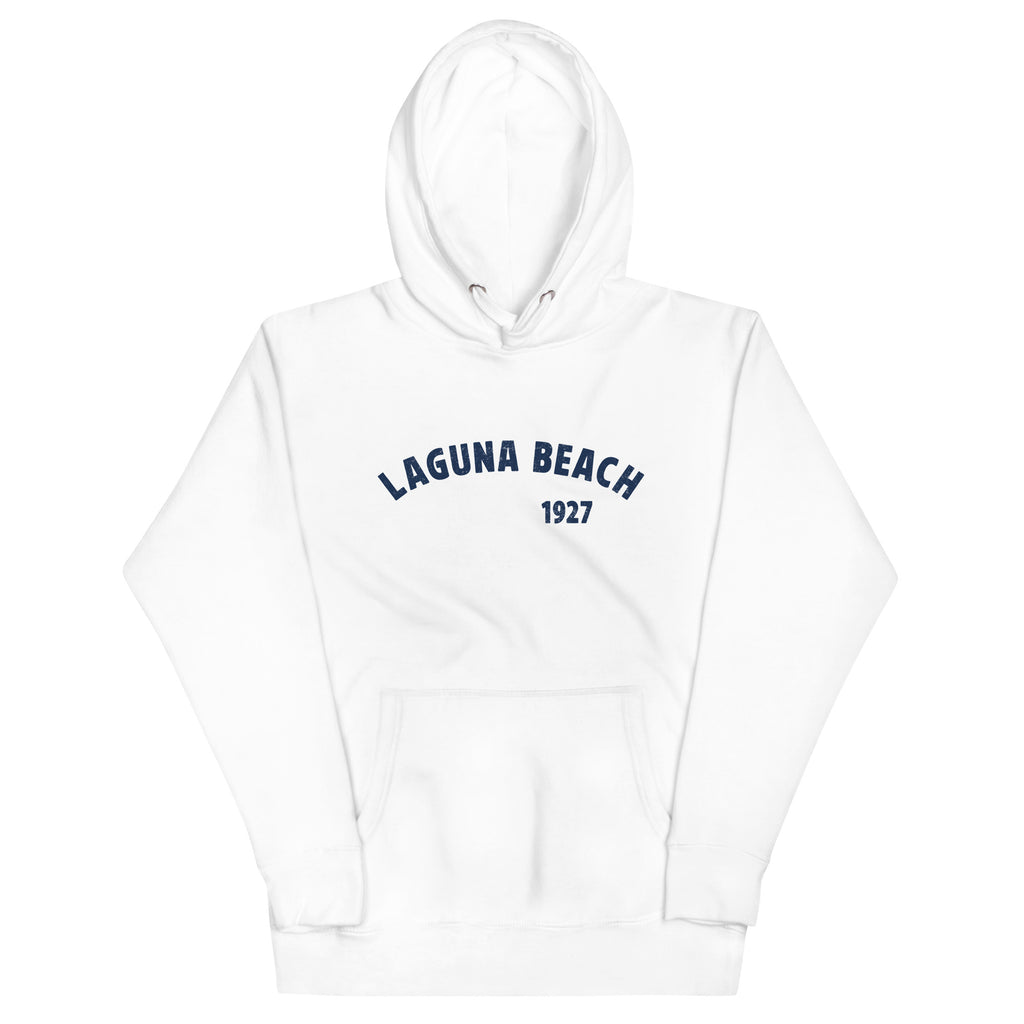 Laguna Beach 1927 California vintage graphic, printed on a SodaPop Cool hoodie.