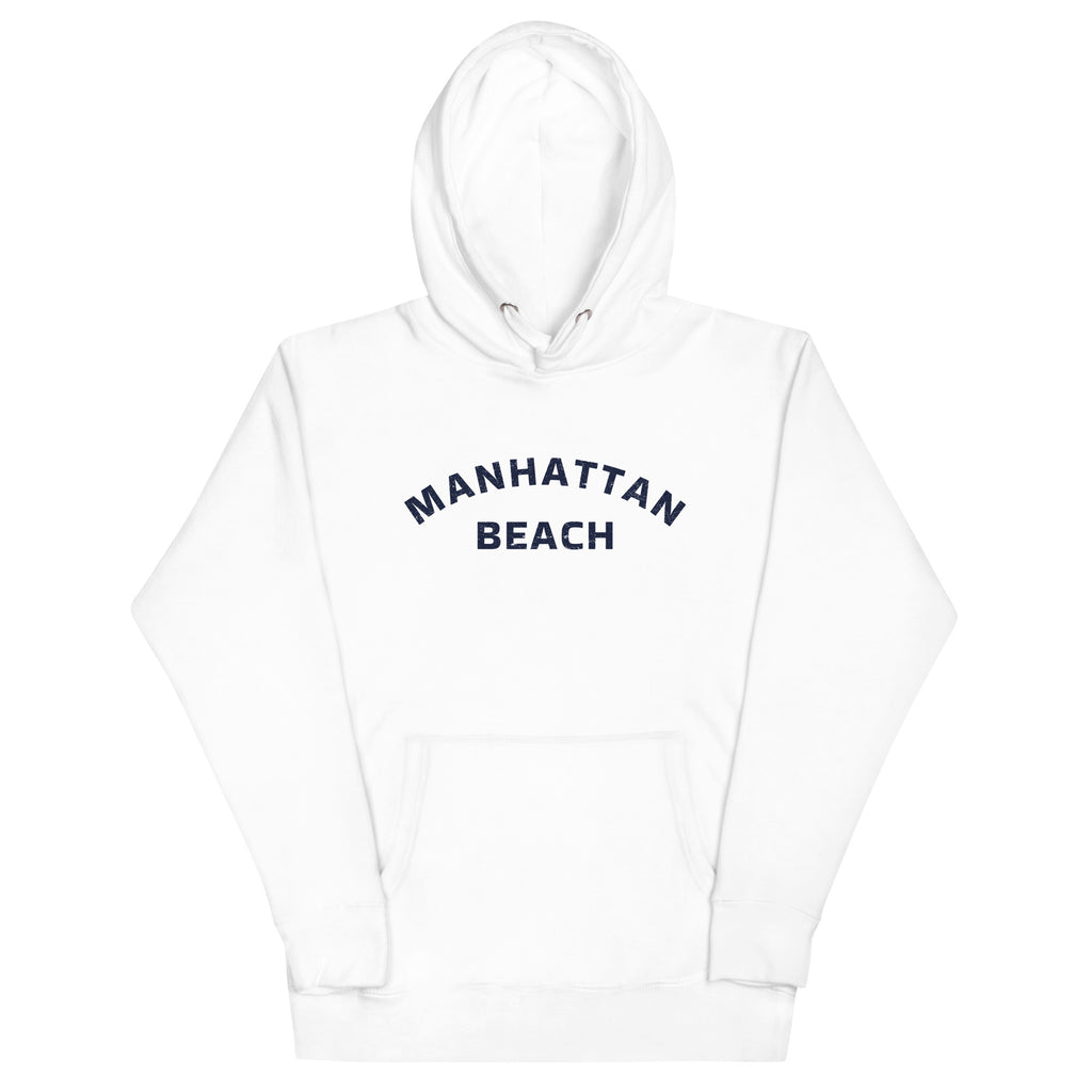 Manhattan Beach California vintage graphic, printed on a SodaPop Cool hoodie.