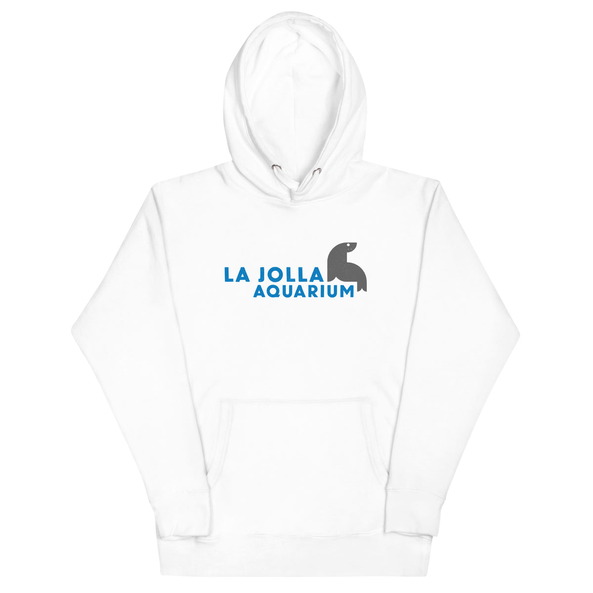 La Jolla Aquarium vintage graphic, printed on a SodaPop Cool hoodie.