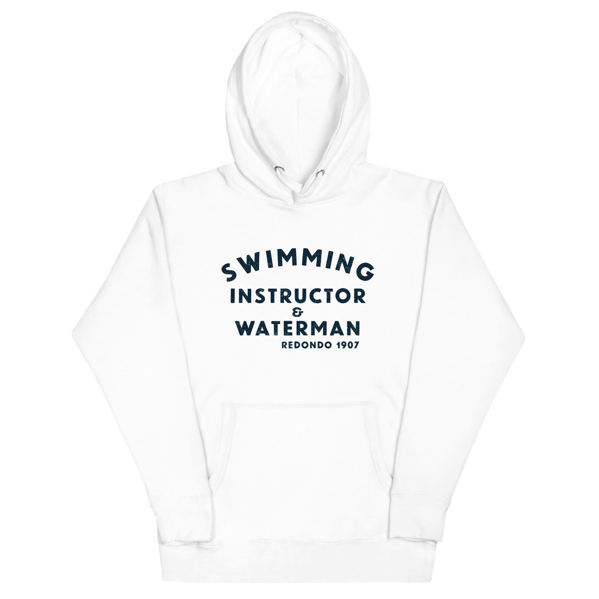 Swimming Instructor & Waterman California vintage graphic, printed on a SodaPop Cool hoodie.