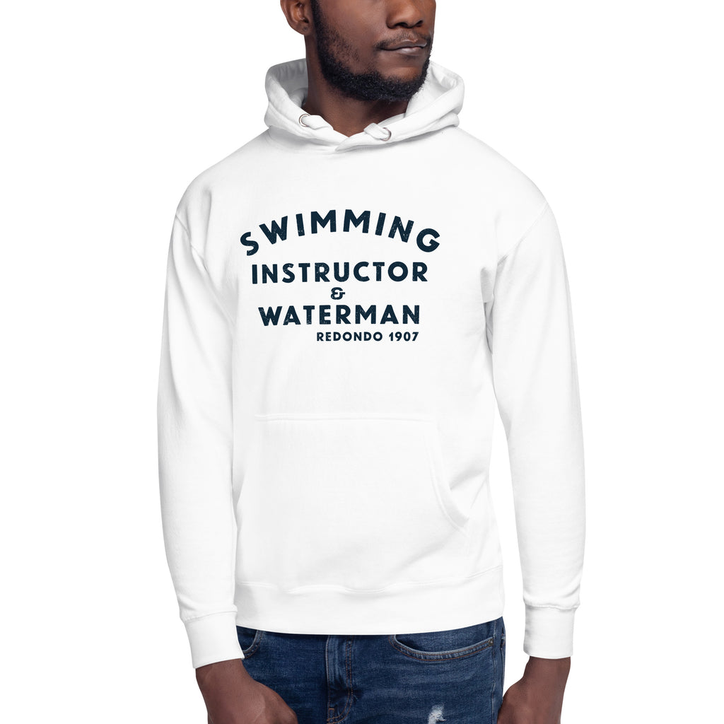 Swimming Instructor & Waterman California vintage graphic, printed on a SodaPop Cool hoodie.