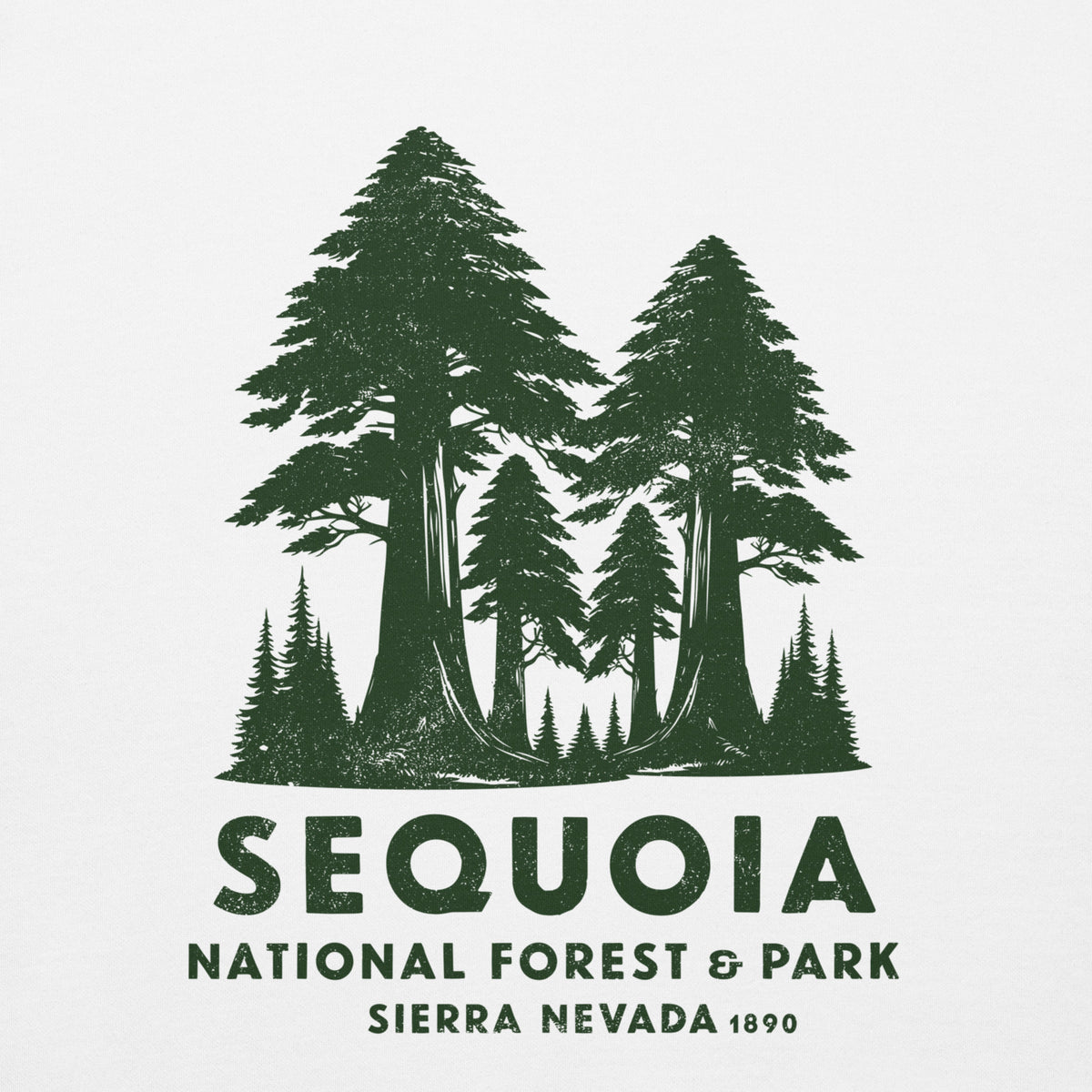 Sequoia Forest & Park California vintage graphic, printed on a SodaPop Cool hoodie.