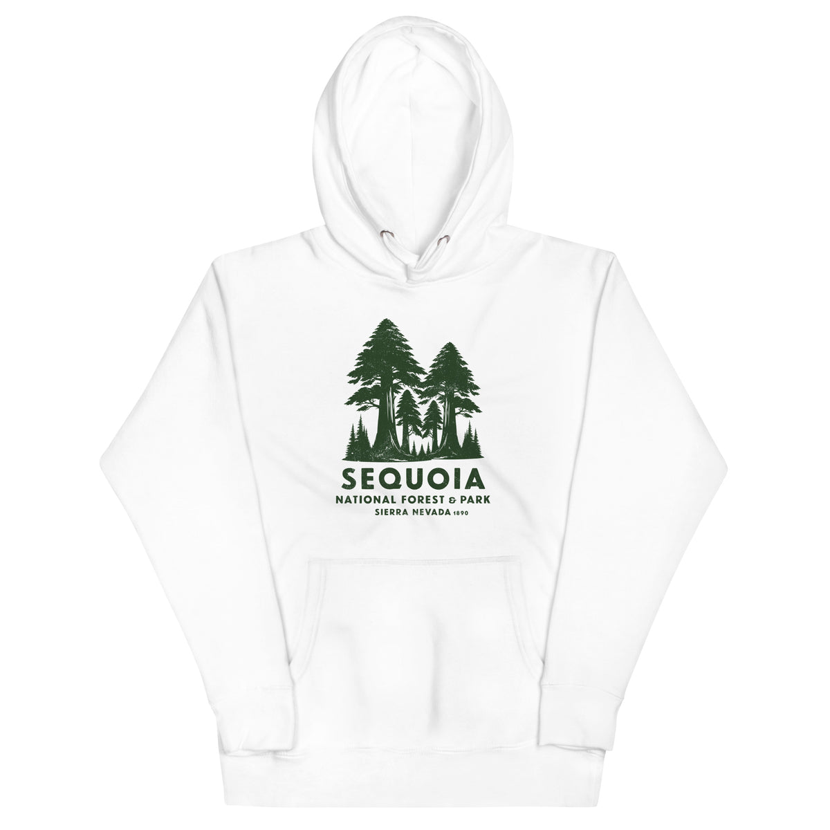 Sequoia Forest & Park California vintage graphic, printed on a SodaPop Cool hoodie.