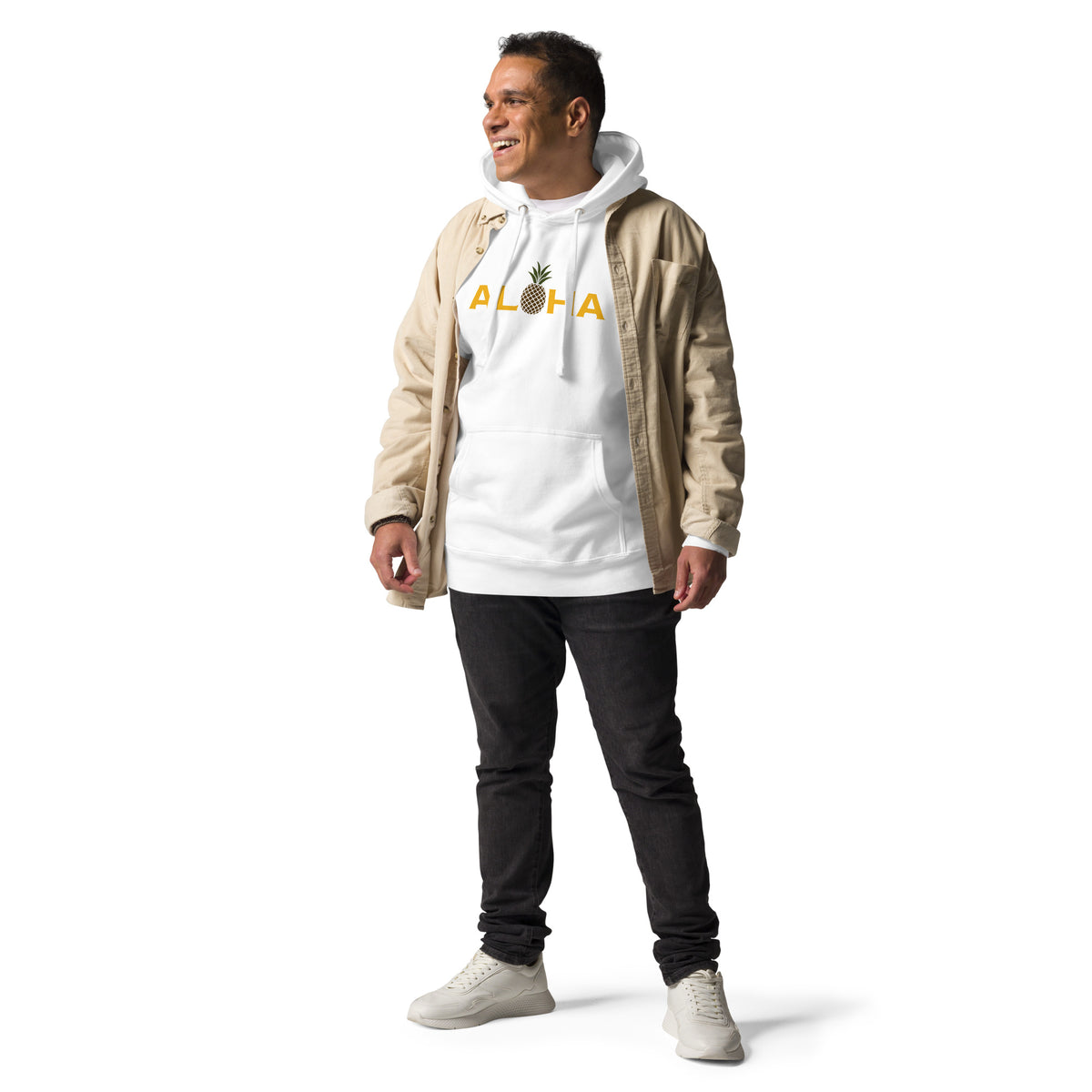 Aloha Hawaii Pineapple vintage graphic, printed on a SodaPop Cool hoodie.