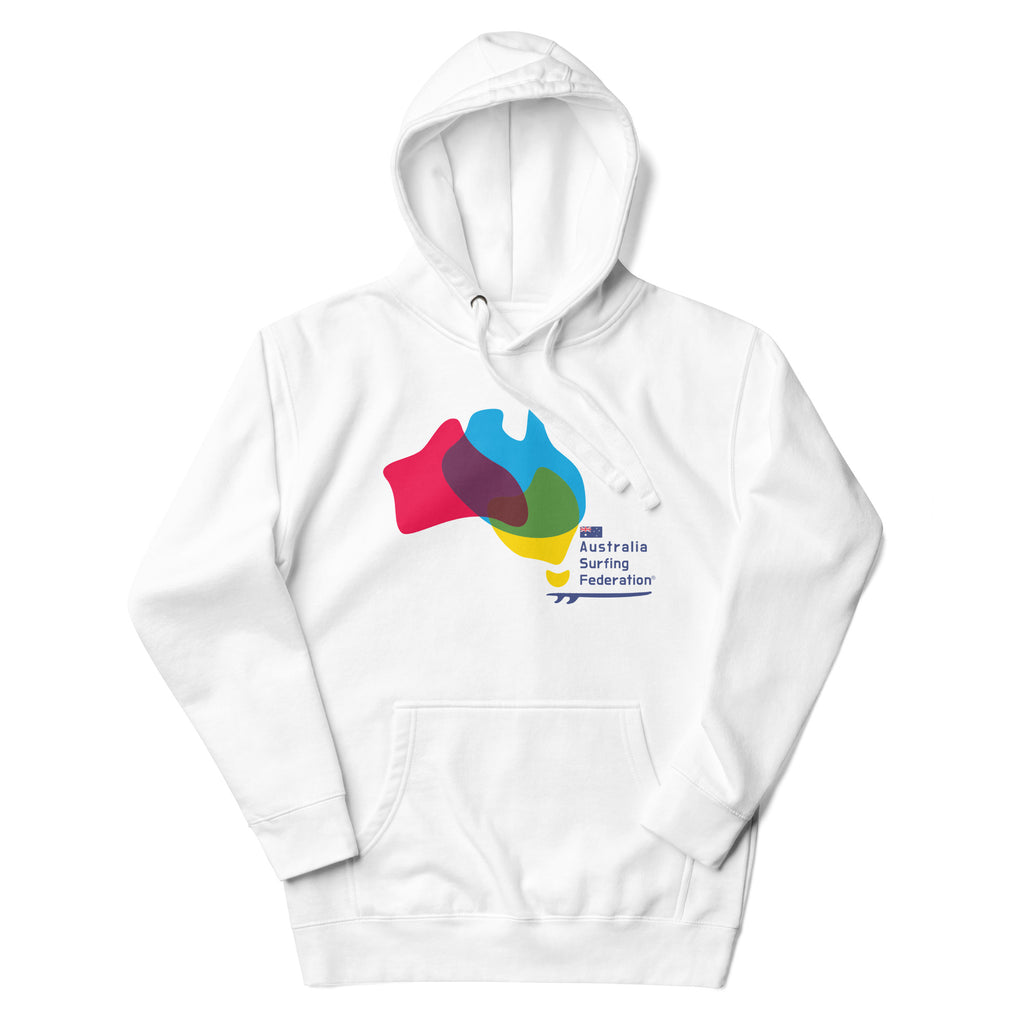 Australia Surfing Federation vintage graphic, printed on a SodaPop Cool hoodie.