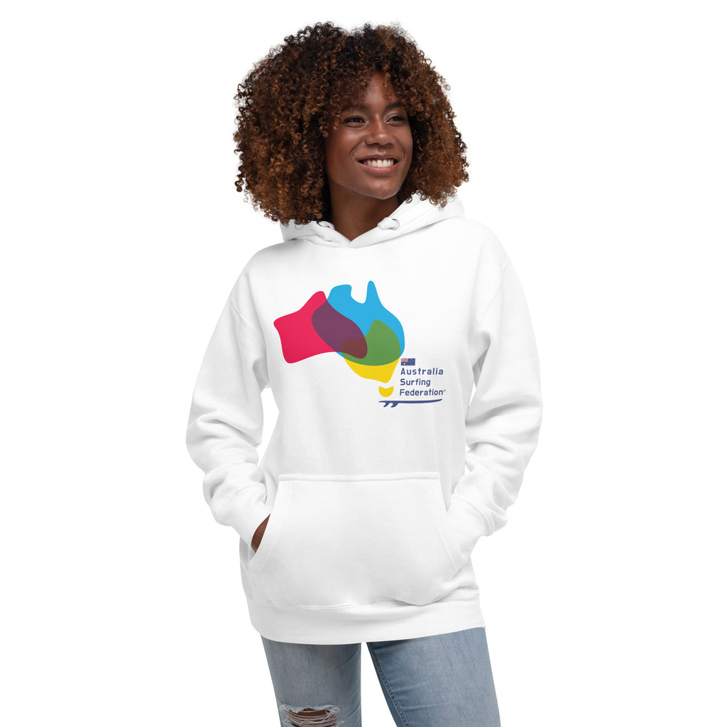 Australia Surfing Federation vintage graphic, printed on a SodaPop Cool hoodie.
